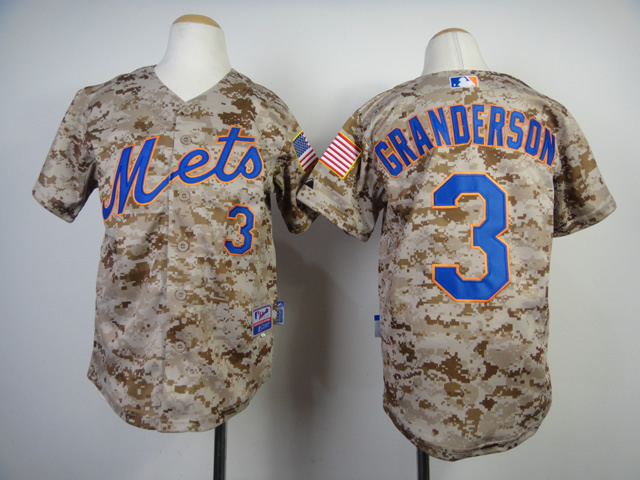 Youth New York Mets 3 Granderson Camo MLB Jerseys